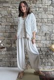 Benito Crochet Cotton Alba Cardigan White